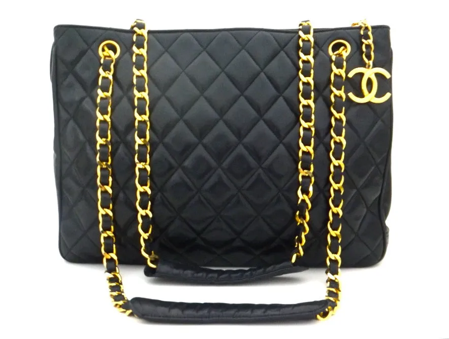Authentic Chanel Vintage Black Quilted Tote