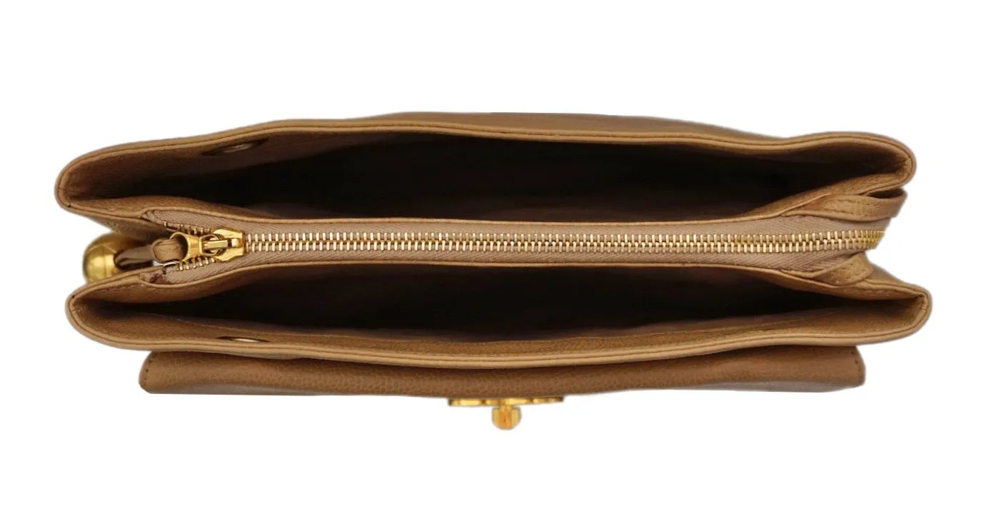 Authentic Chanel Vintage Tan Caviar Tote