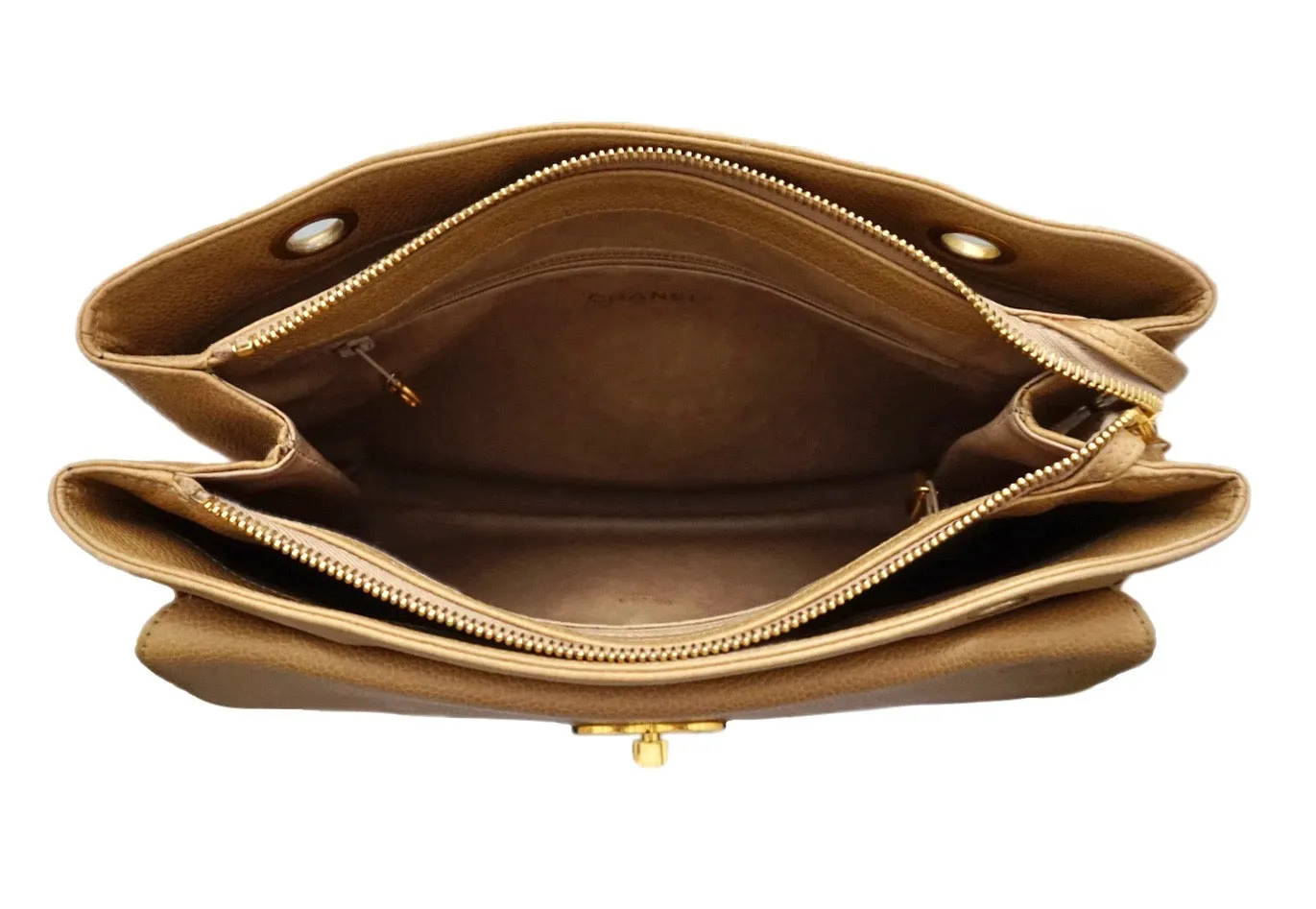 Authentic Chanel Vintage Tan Caviar Tote