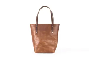 AVERY LEATHER TOTE BAG - SLIM LARGE - CARAMEL