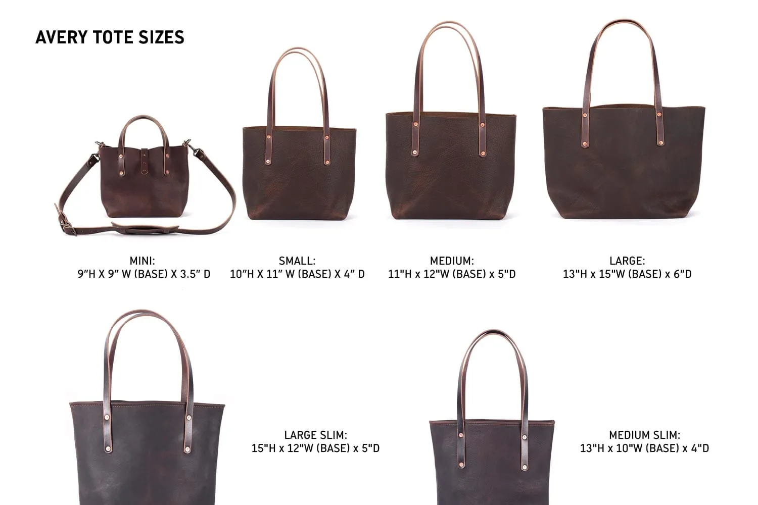 AVERY LEATHER TOTE BAG - SLIM LARGE - CARAMEL
