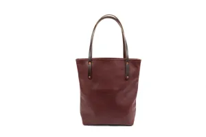 AVERY LEATHER TOTE BAG - SLIM LARGE - MERLOT