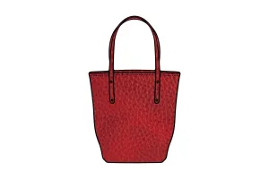 AVERY LEATHER TOTE BAG - SLIM MEDIUM - CRANBERRY