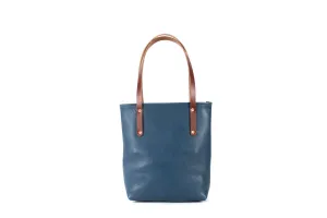 AVERY LEATHER TOTE BAG - SLIM MEDIUM - SMOKEY BLUE