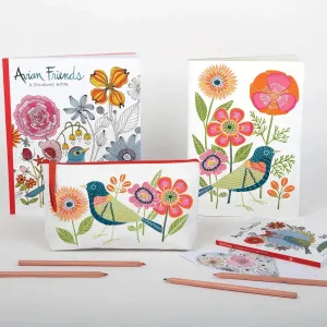 Avian Friends Coloring Postcard Book