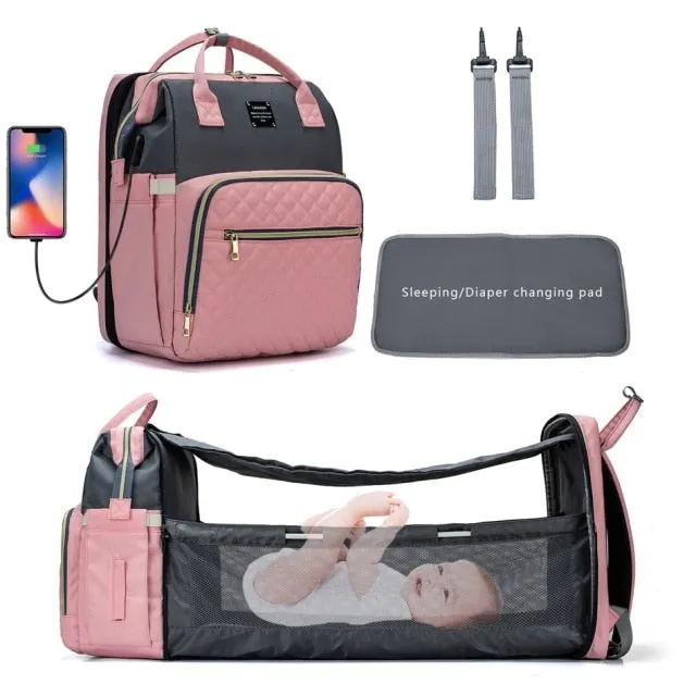 Baby Crib Backpack with Portable Charging