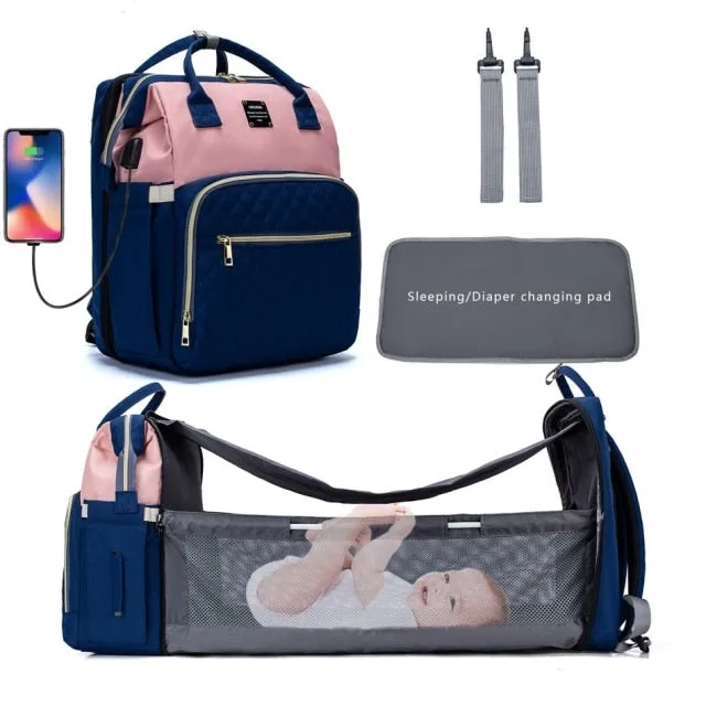 Baby Crib Backpack with Portable Charging