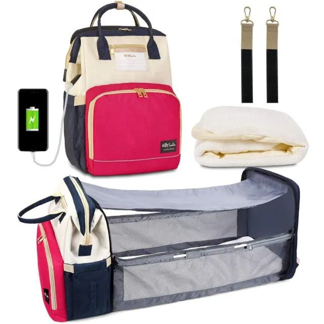 Baby Crib Backpack with Portable Charging