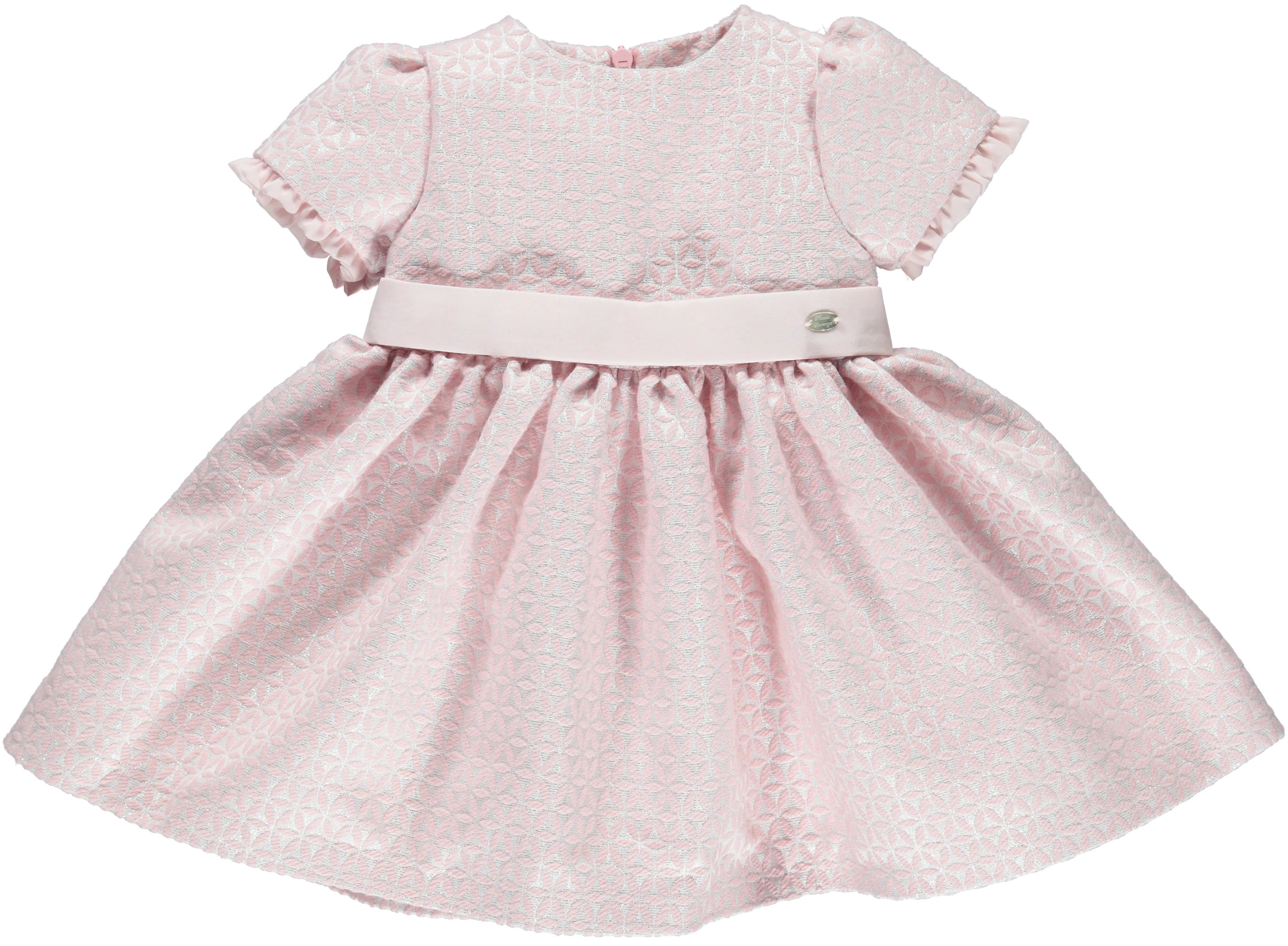 Baby Girls Pink Jacquard Dress