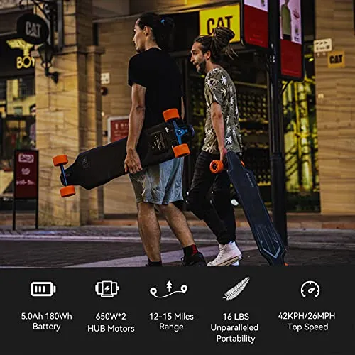 Backfire ERA II Electric Longboard Skateboard with Backpack,Top Speed of 26 Mph,12 to 15 Miles Range,Suitable for Adults & Teens - Zen