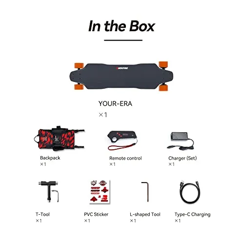 Backfire ERA II Electric Longboard Skateboard with Backpack,Top Speed of 26 Mph,12 to 15 Miles Range,Suitable for Adults & Teens - Zen