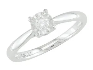 Bague solitaire - Or Blanc, Diamants (J&A6565)