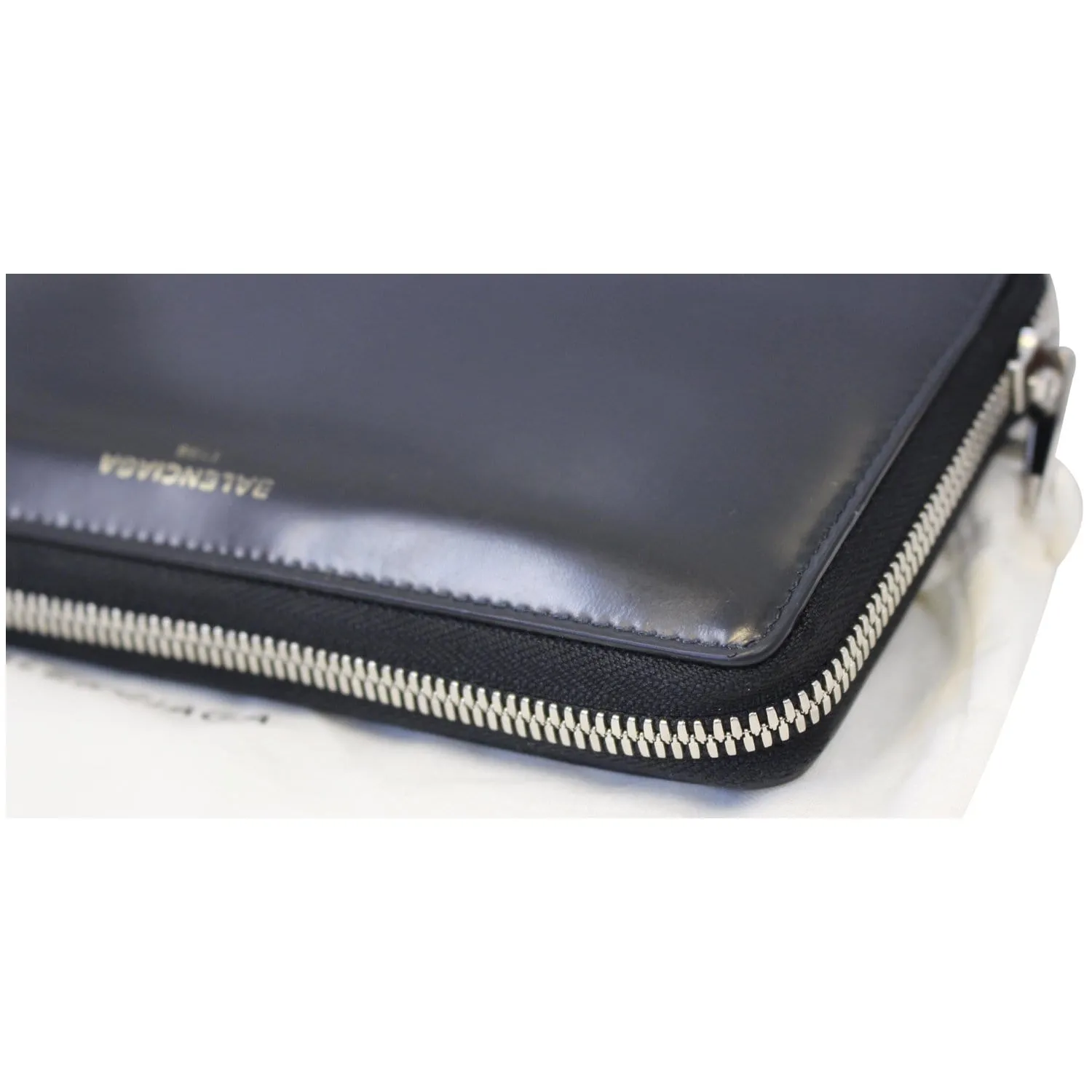 BALENCIAGA Continental Zip Around Leather Wallet Black - Last Call