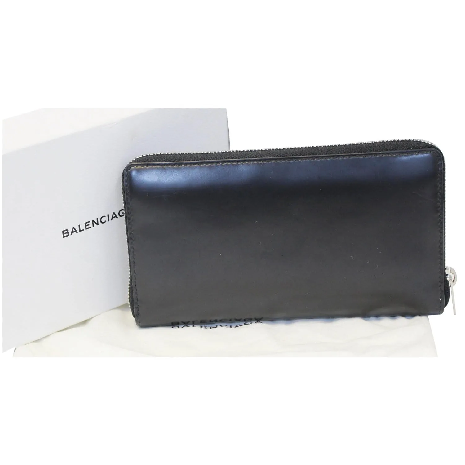 BALENCIAGA Continental Zip Around Leather Wallet Black - Last Call