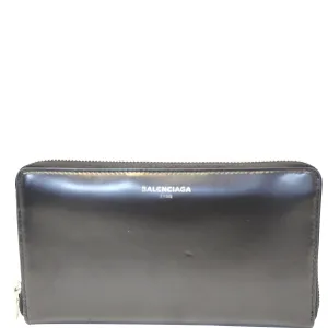 BALENCIAGA Continental Zip Around Leather Wallet Black - Last Call