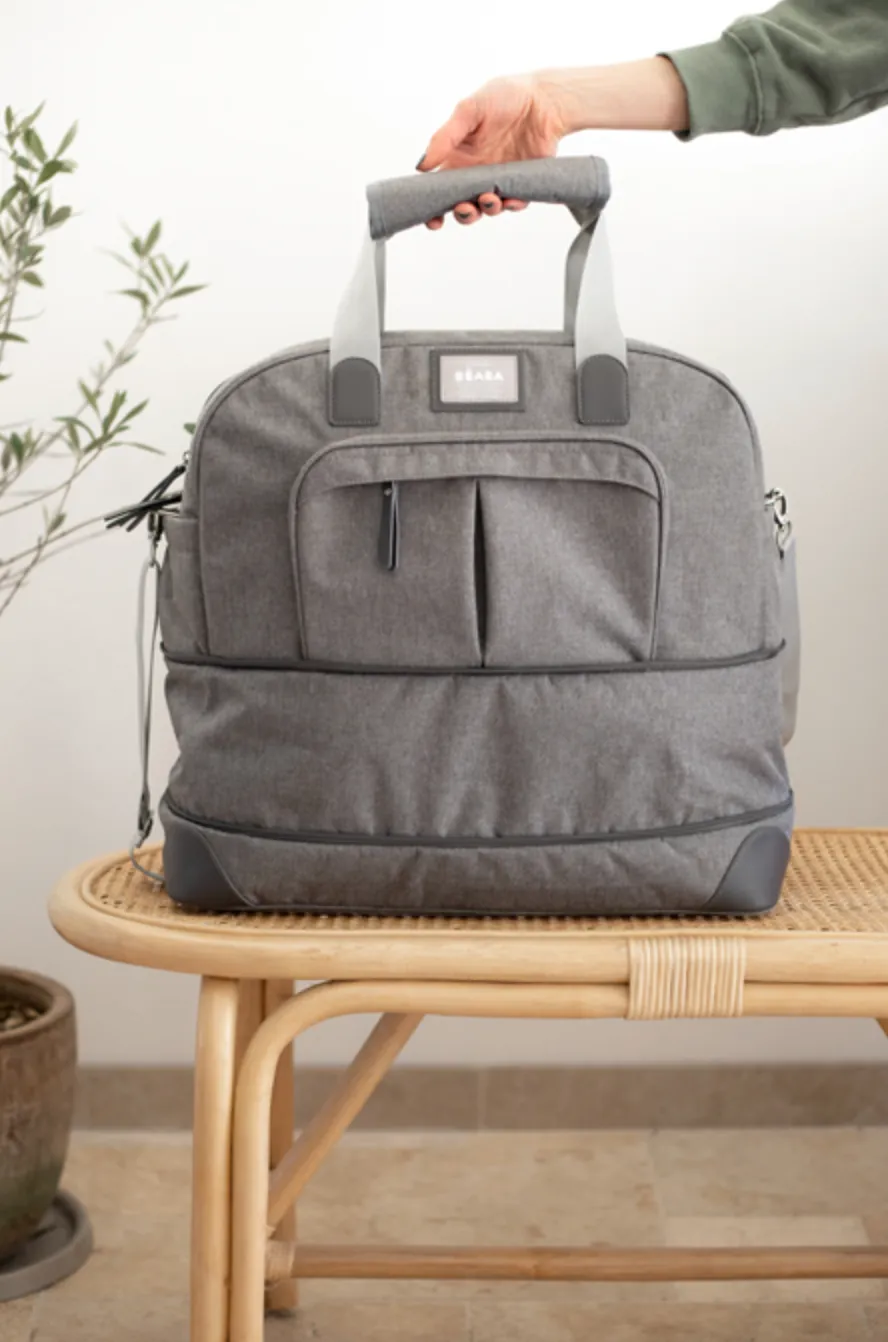 BEABA Amsterdam II Expandable Travel Changing Bag Heather Grey
