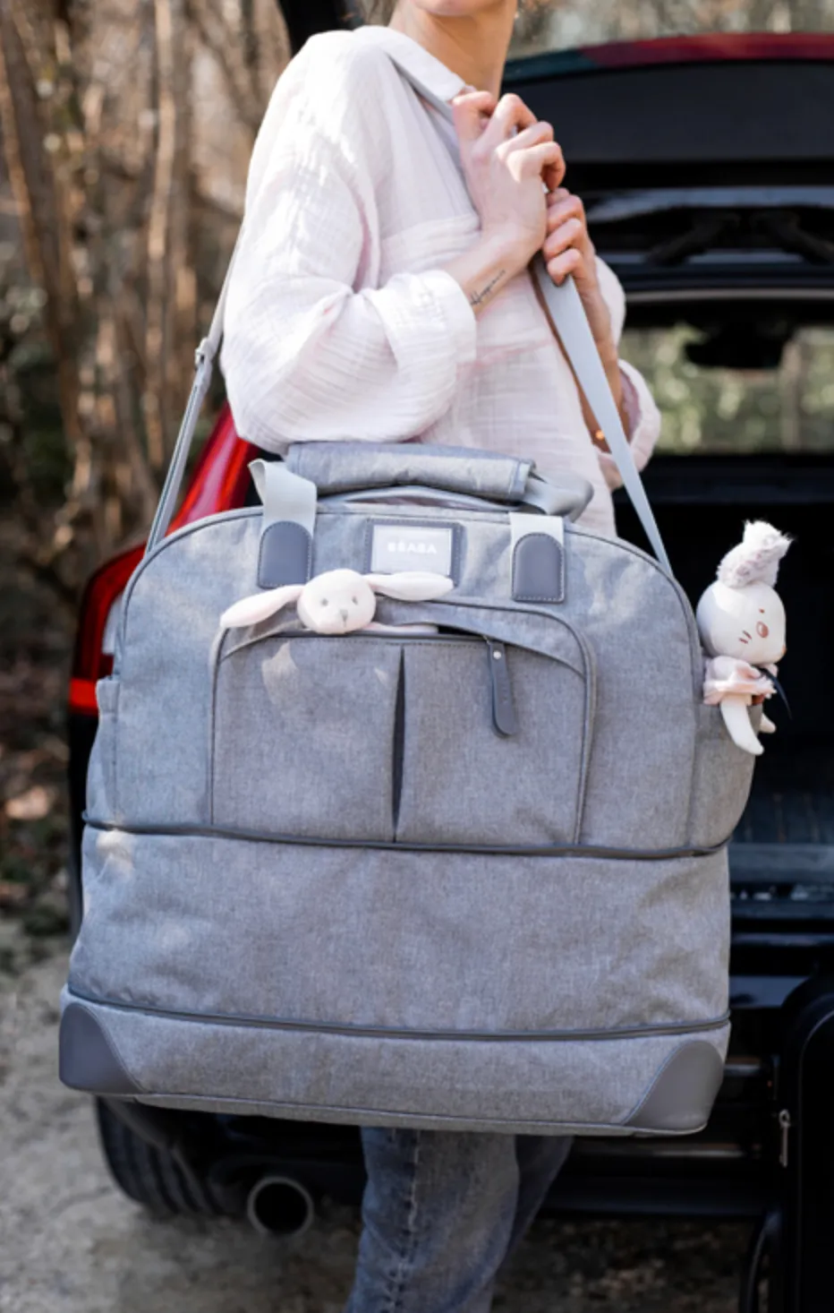 BEABA Amsterdam II Expandable Travel Changing Bag Heather Grey