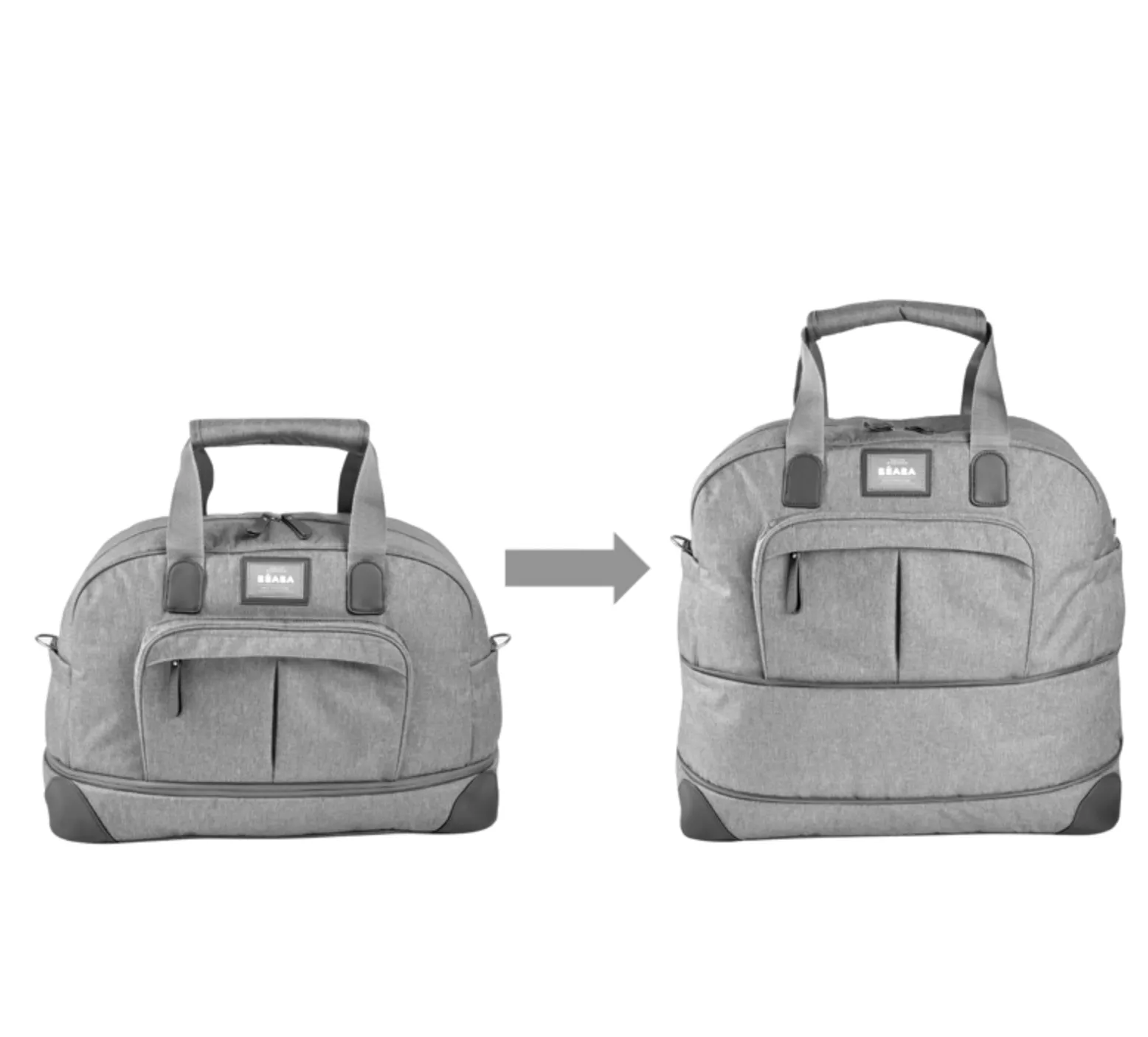 BEABA Amsterdam II Expandable Travel Changing Bag Heather Grey