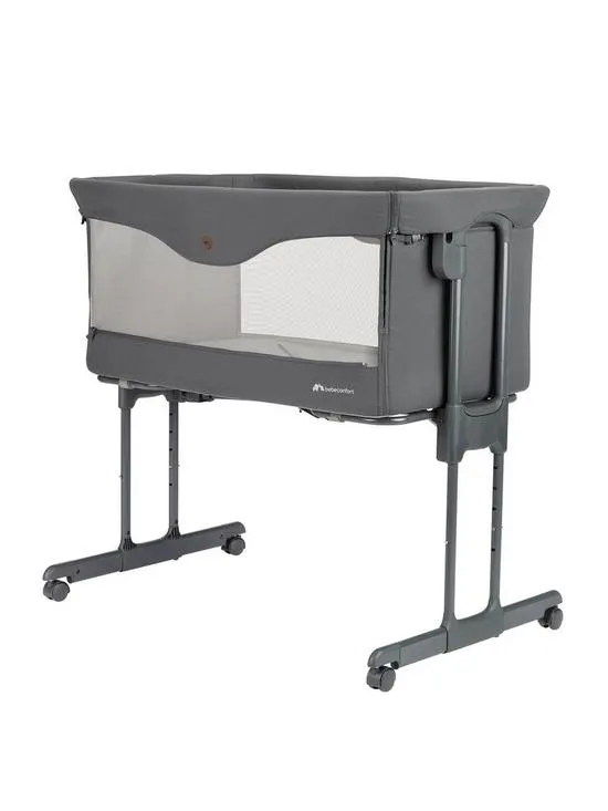 Bebeconfort Amara Fast Fold Bedside Crib - Tinted Graphite