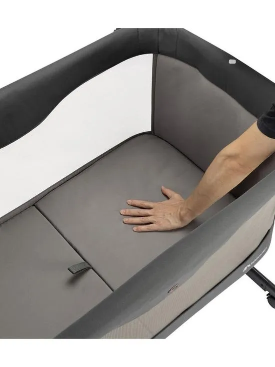 Bebeconfort Amara Fast Fold Bedside Crib - Tinted Graphite