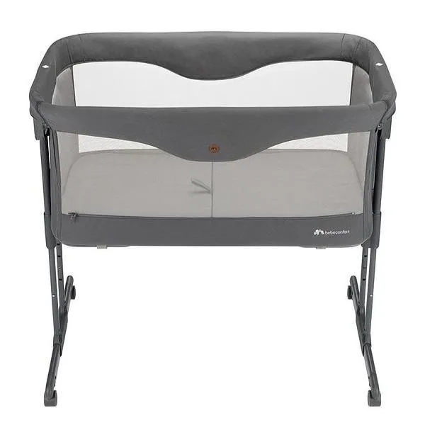Bebeconfort Amara Fast Fold Bedside Crib - Tinted Graphite
