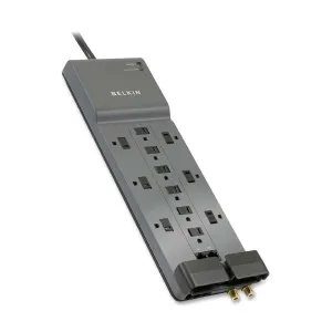 Belkin® Home/Office Series Surge Protector, 12 Outlets, 10' Cord, 3996 Joules, Phone/Ethernet/Coaxial Protection