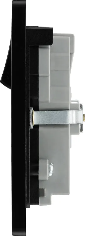 BG Evolve PCDSB22UAC30B 13A Double Switched Power Socket   USB C 30W   USB A(3.1A) - Satin Brass (Black)