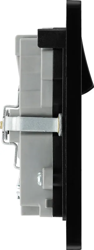BG Evolve PCDSB22UAC30B 13A Double Switched Power Socket   USB C 30W   USB A(3.1A) - Satin Brass (Black)