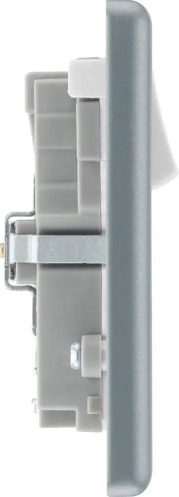 BG MC522UAC22 Metal Clad 13A Double Switched Power Socket   USB A C (22W)