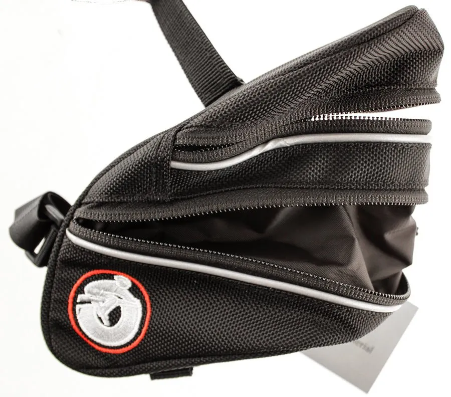 Bicycle Saddlebag Saddle Bag Bike Black  Straps Reflective Expandable NEW