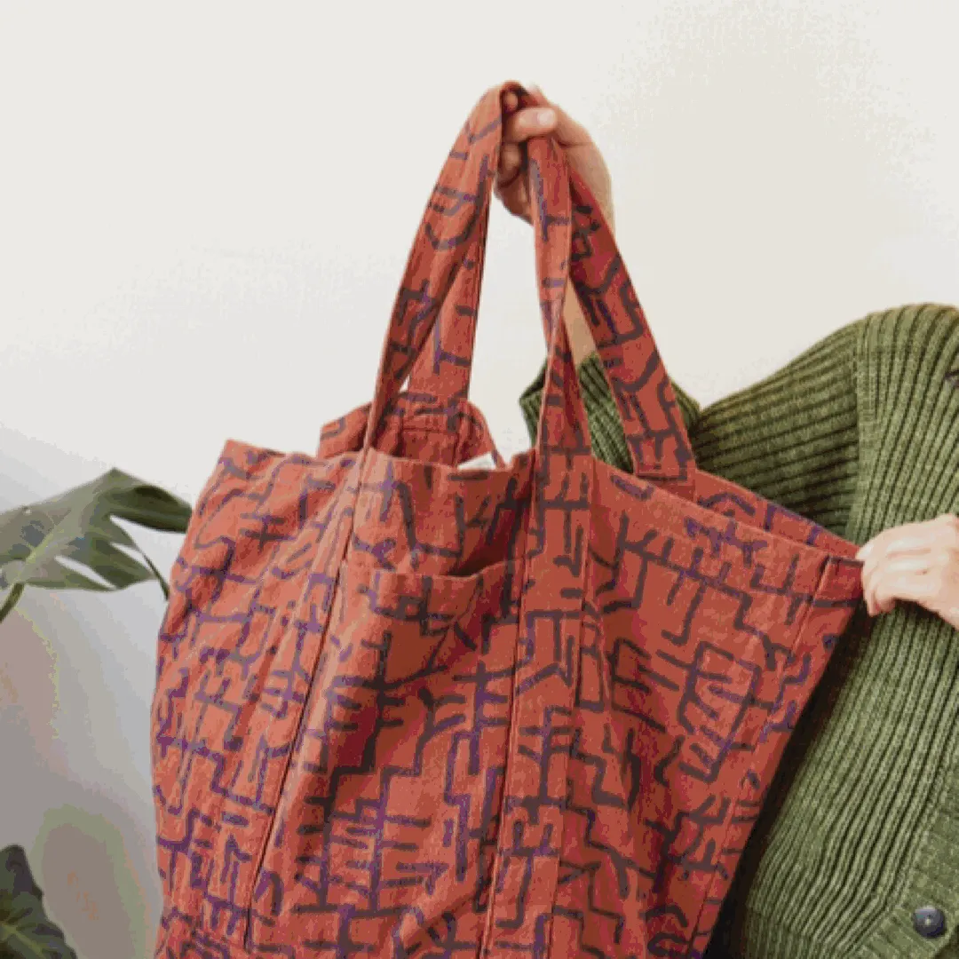 Big Sloppy Tote - Checks - Matcha - Sage