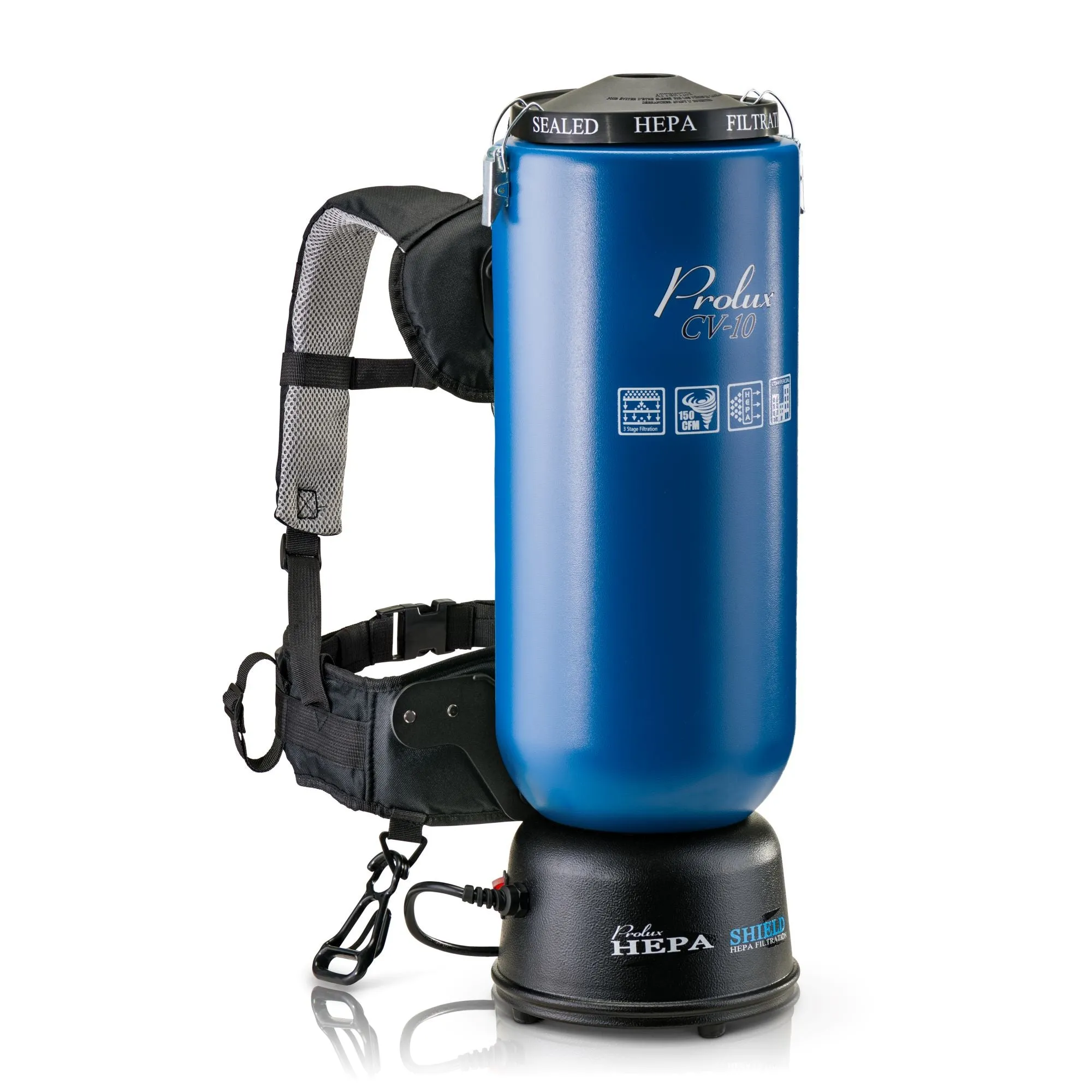 Black & Blue Prolux 10 Quart Commercial Backpack Vacuum with 5 year warranty