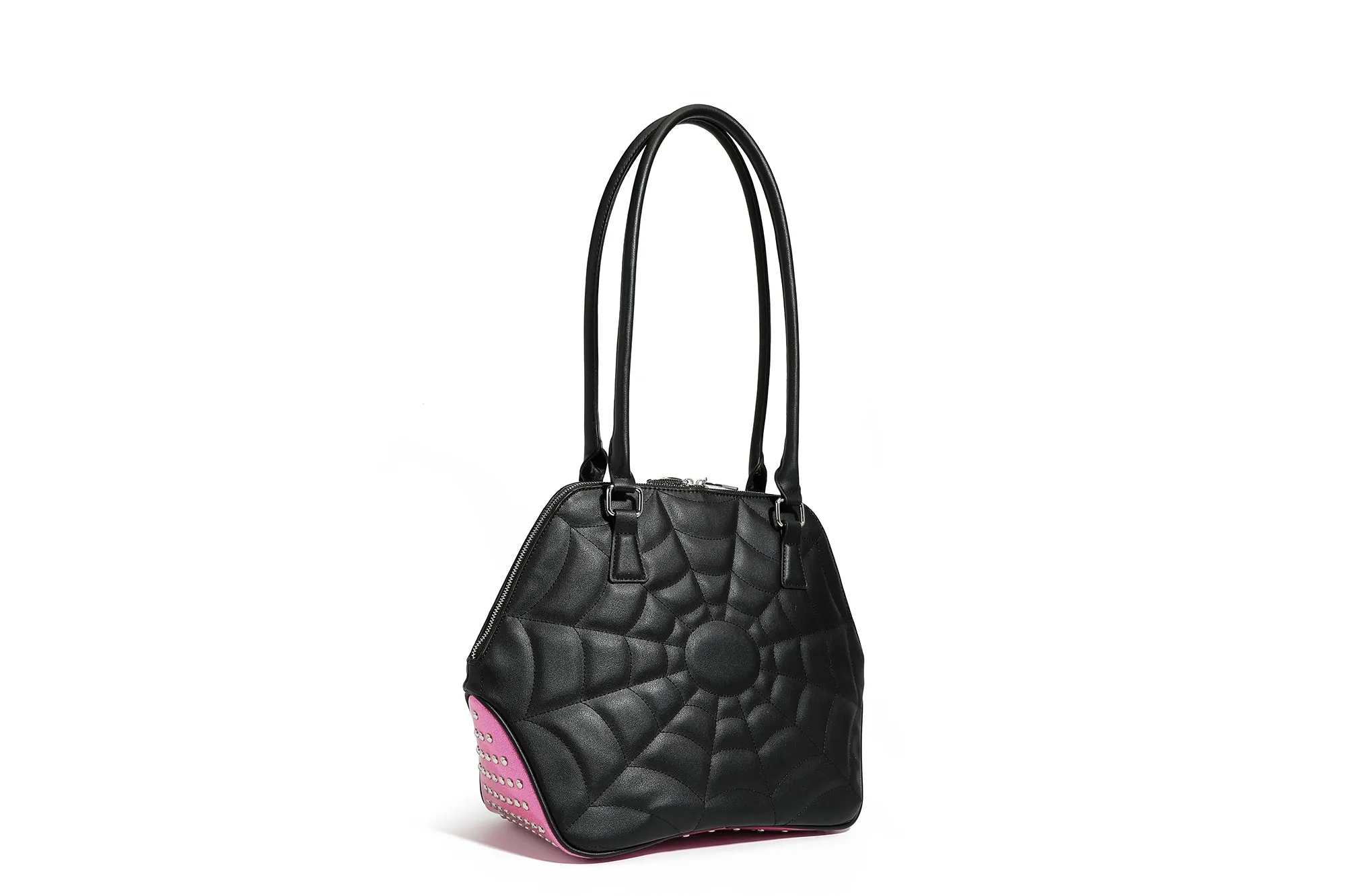 Black and Winkle Pink Sparkle Glampira Tote