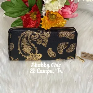 Black Paisley Wallet