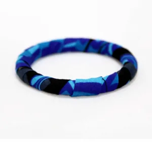 Blue Slim Ankara Bangle