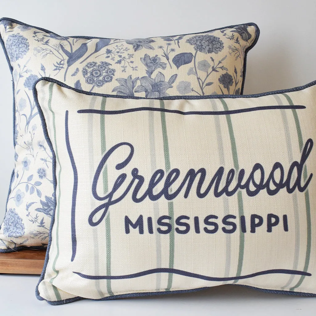 Blue Toile Oversized Pillow