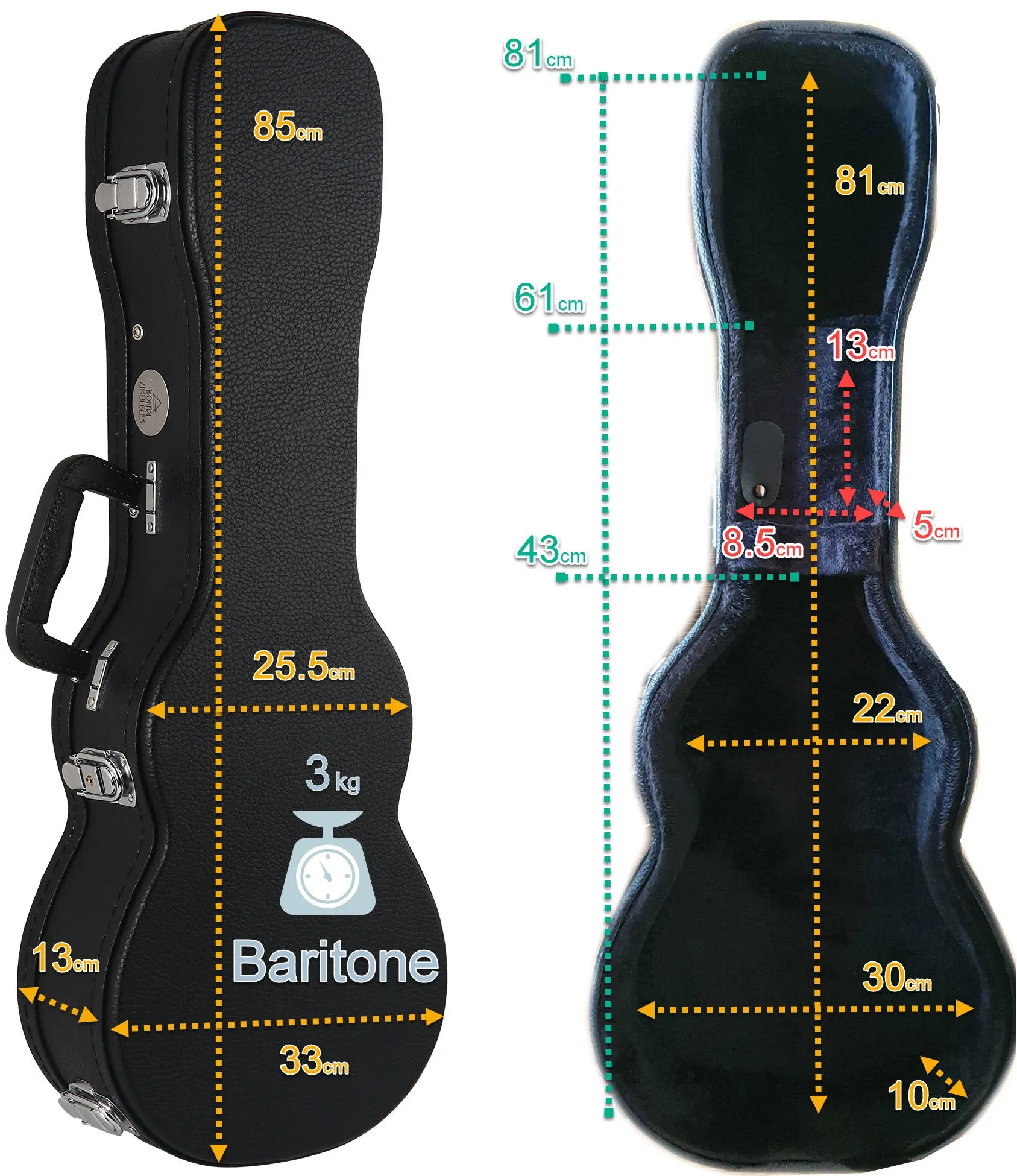 Bondi Vintage Baritone Ukulele Hardcase