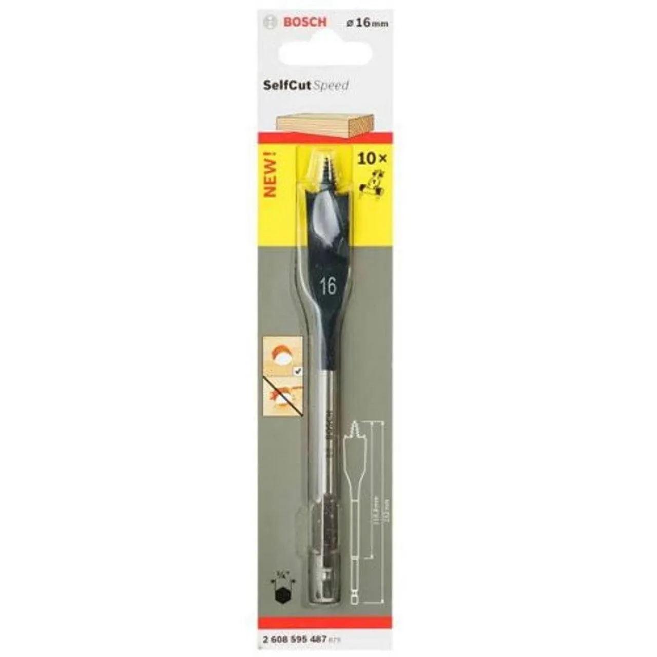 Bosch Self Cut Speed Spade Bit, Hexagon 16 x 152 mm