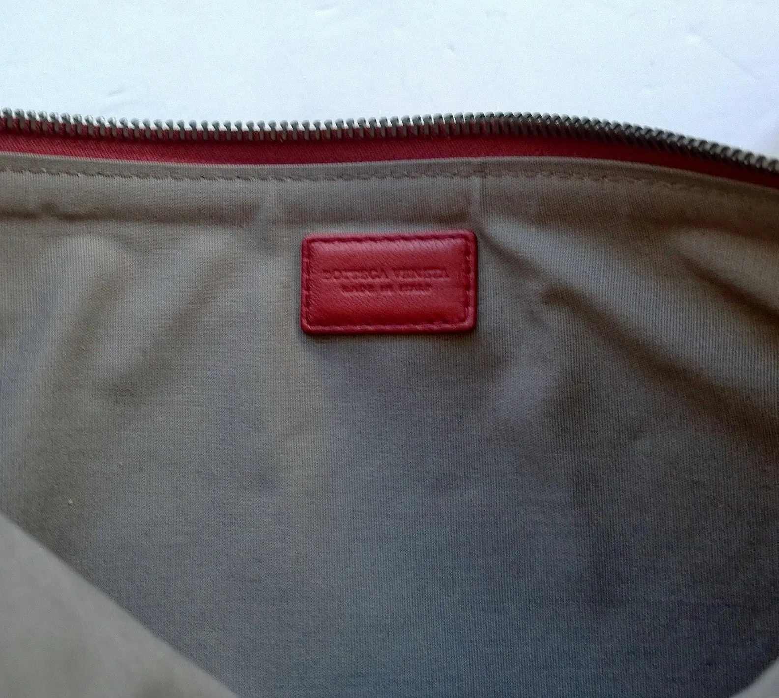 Bottega Veneta Burgundy Woven Clutch with Wrist Strap