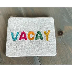 Bright Vacay Seed Beaded Coin Purse