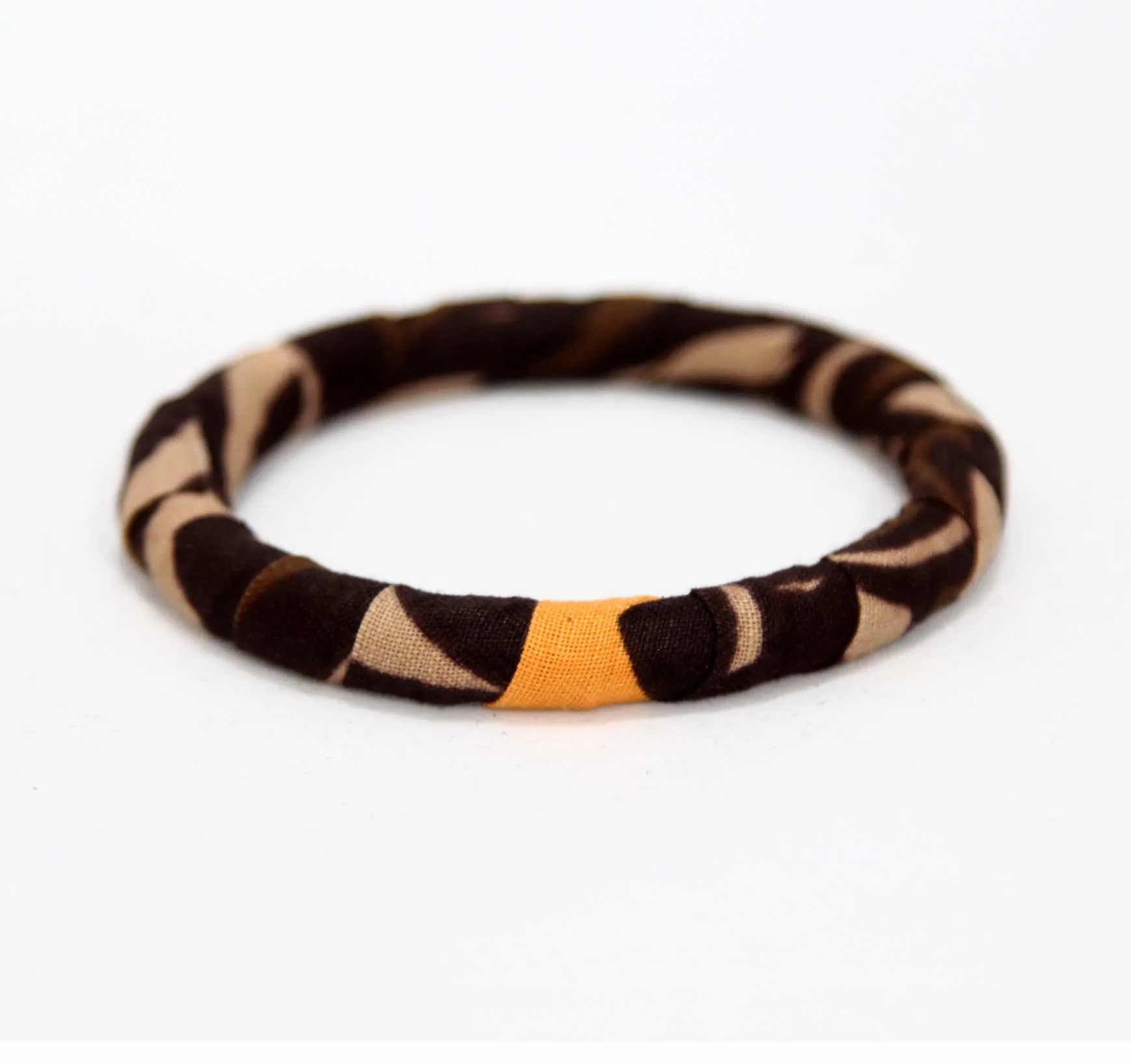 Brown Slim Ankara Bangle