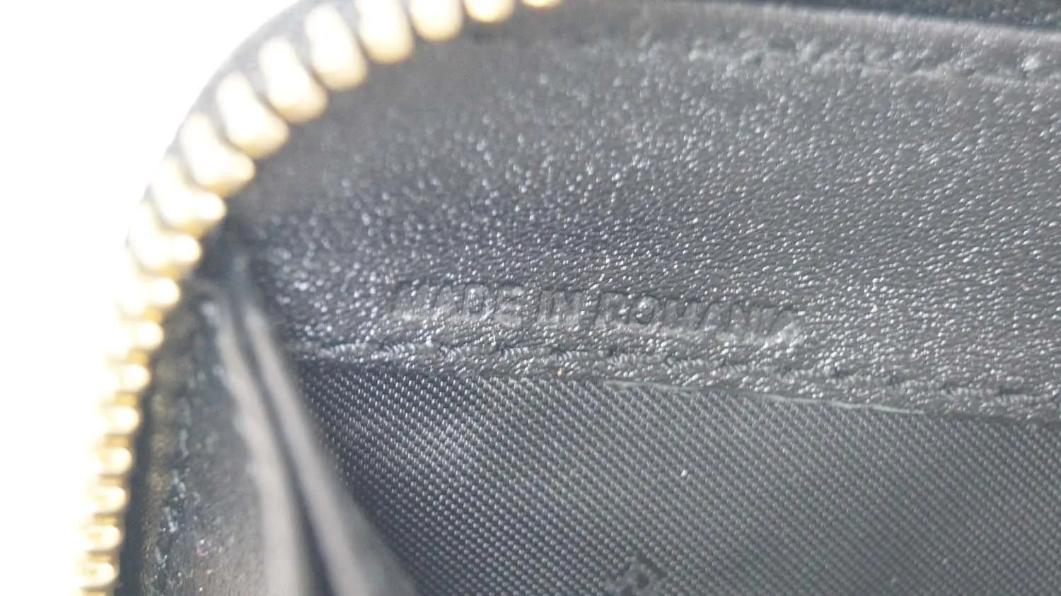 BURBERRY Embossed Check Leather Zip Around Wallet Black