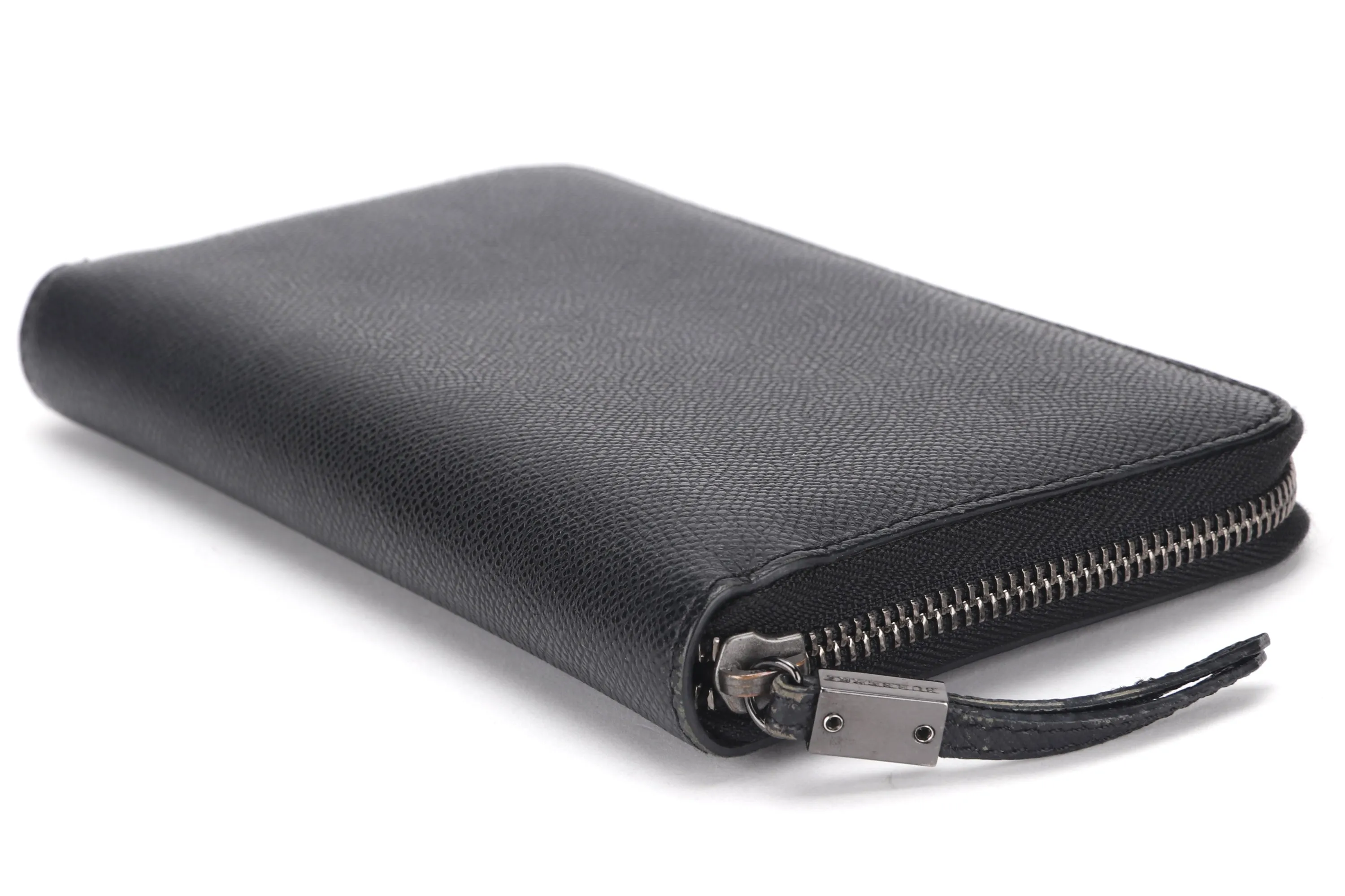 BURBERRY RENFREW LONG ZIP AROUND WALLET CALF GRAIN LEATHER, WITH BOX, NO DUST COVER