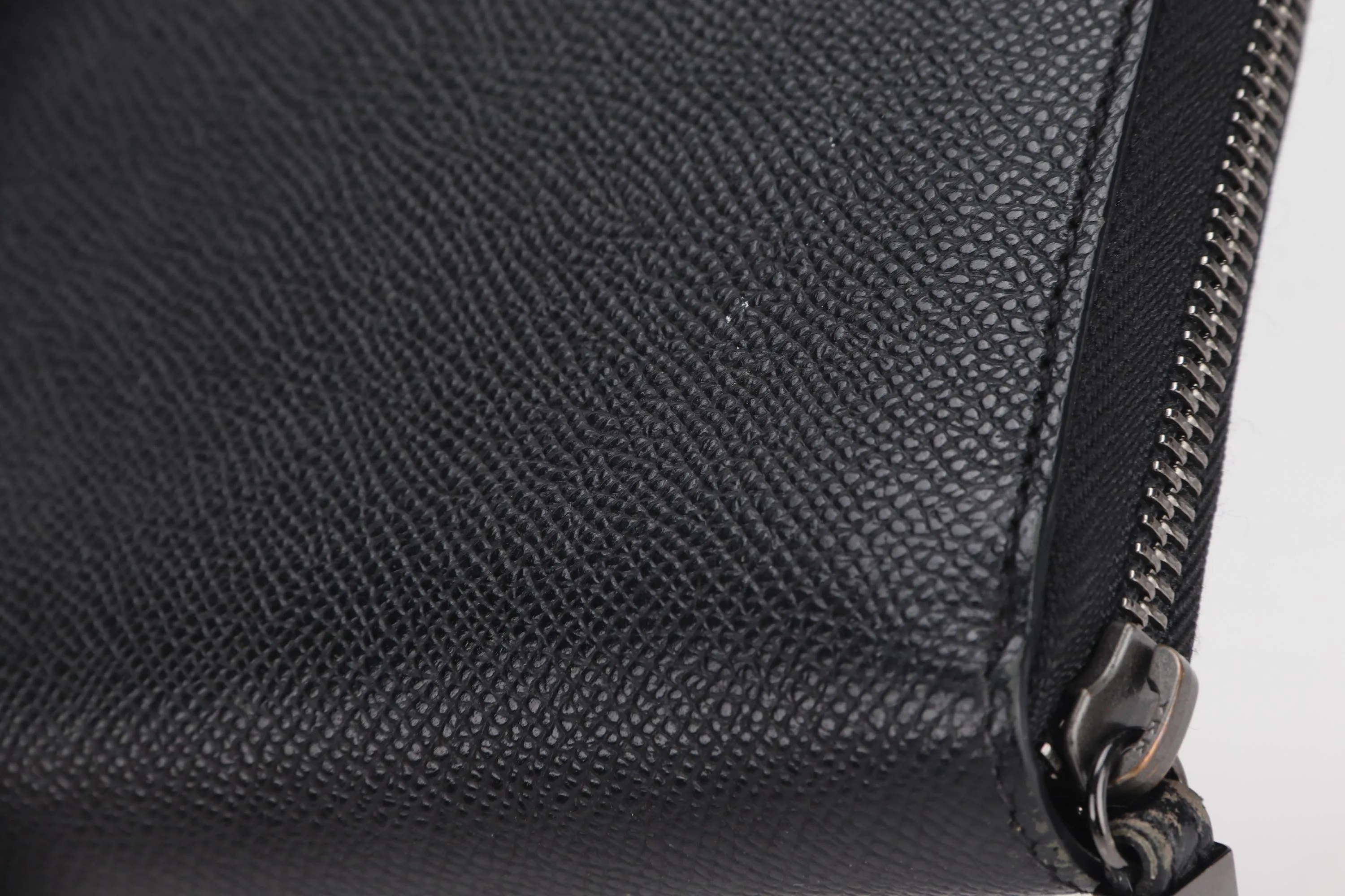 BURBERRY RENFREW LONG ZIP AROUND WALLET CALF GRAIN LEATHER, WITH BOX, NO DUST COVER