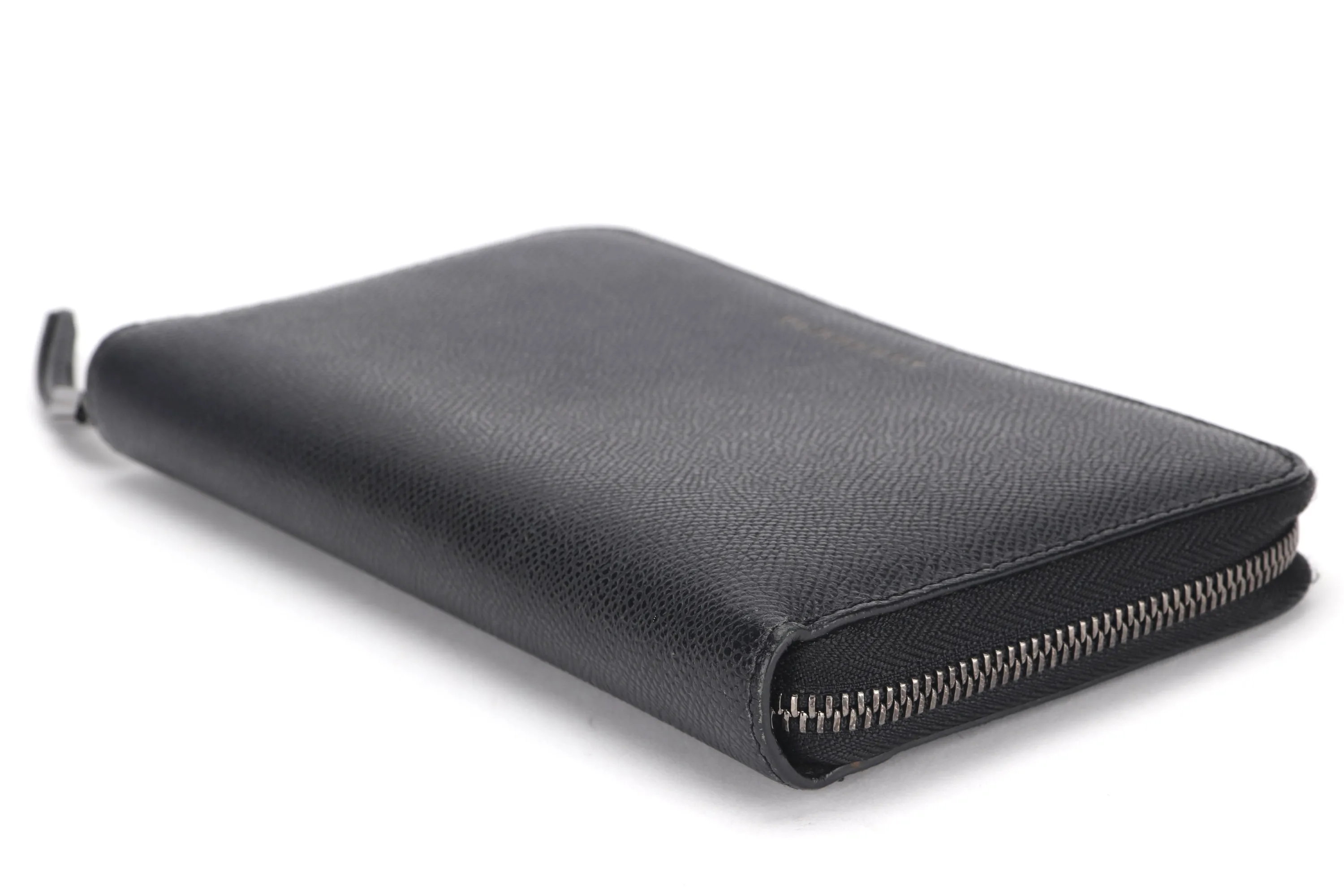 BURBERRY RENFREW LONG ZIP AROUND WALLET CALF GRAIN LEATHER, WITH BOX, NO DUST COVER