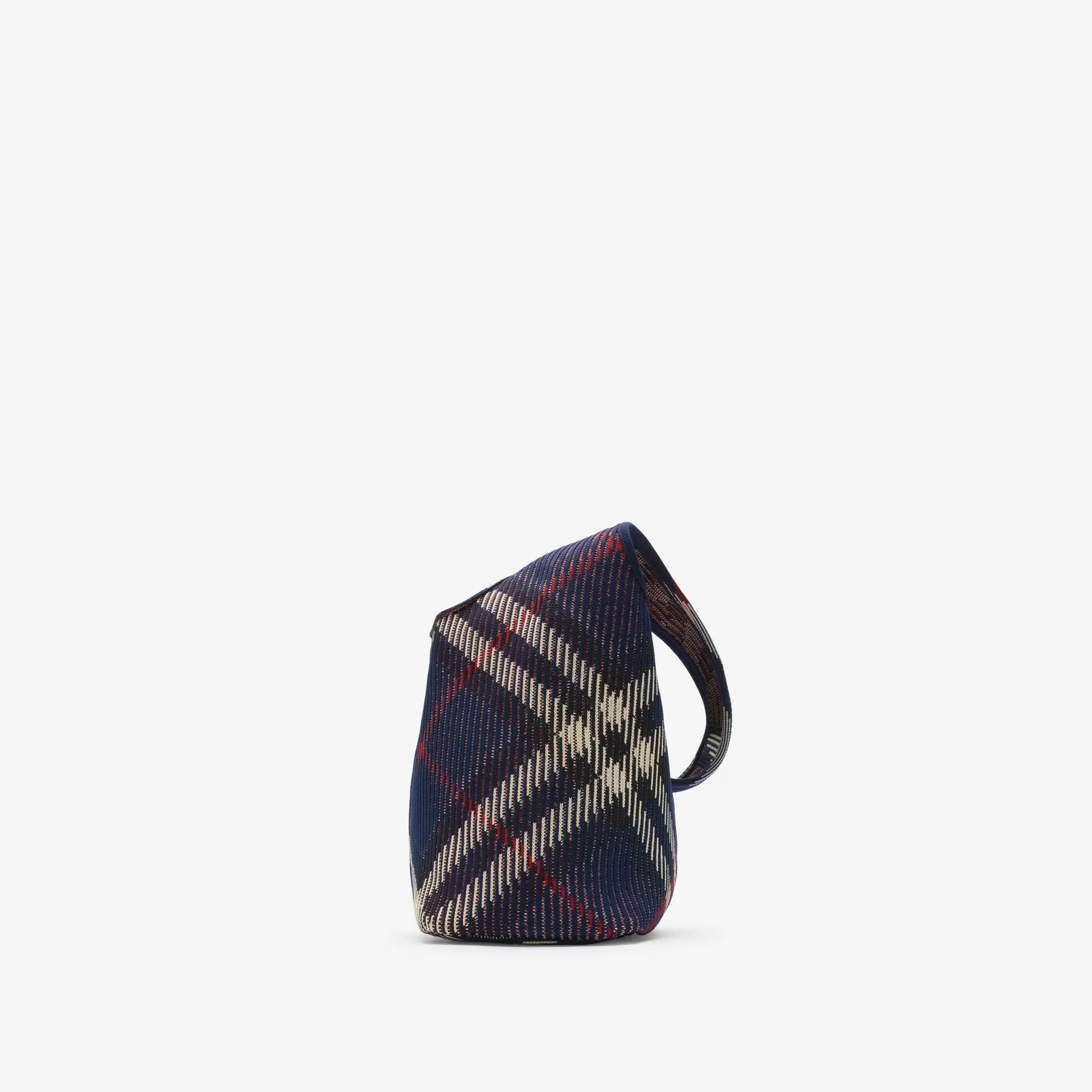 Burberry Small Check Knitted Shoulder Bag in Marine