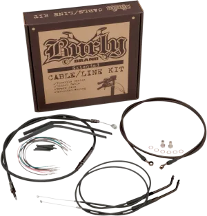 Burly Brand B30-1020 Extended Cable/Brake Line Kit for 18in. Ape Handlebars - Black Vinyl