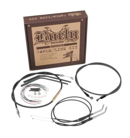 Burly Brand B30-1020 Extended Cable/Brake Line Kit for 18in. Ape Handlebars - Black Vinyl
