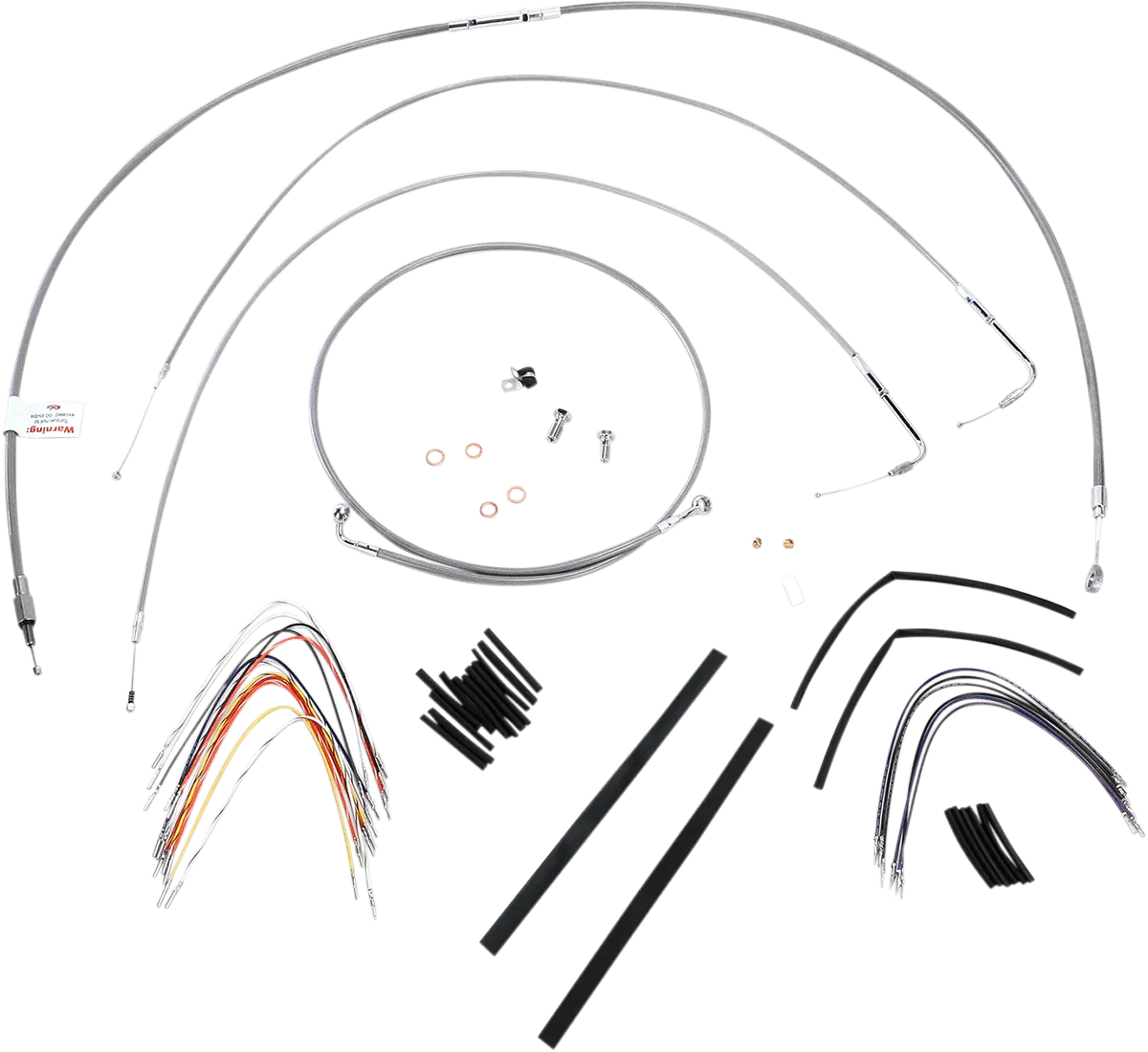 Burly Brand B30-1051 Extended Cable/Brake Line Kit for 14in. Gorilla Handlebars - Stainless Steel