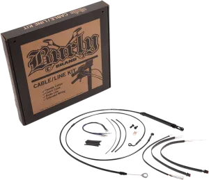 Burly Brand B30-1263 Black Vinyl Handlebar Cable & Brake Line Kit for Jail Bars - 14in.